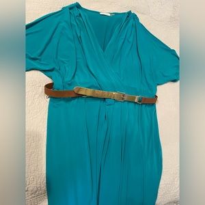 Calvin Klein teal dress with belt, XL